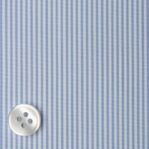Hemdstoff Blossburg Hellblau Weiß gestreift- Bügelleicht Popeline